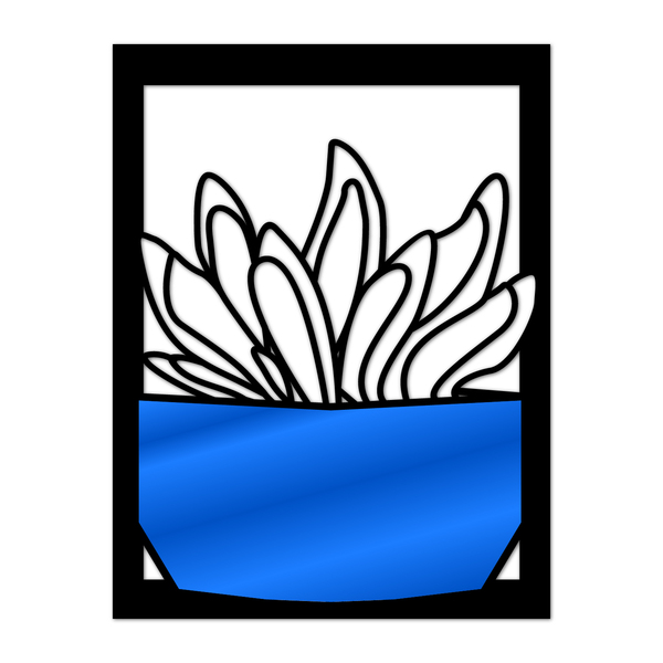 Quadro De Parede Decoração Natureza Suculentas Azul 30x22cm