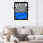 Quadro De Parede Decoração Natureza Suculentas Azul 60x53cm