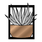 Quadro De Parede Decoração Natureza Suculentas Bronze 30x26cm