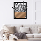 Quadro De Parede Decoração Natureza Suculentas Bronze 60x53cm