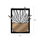 Quadro De Parede Decoração Natureza Suculentas Bronze 60x53cm