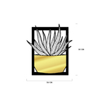 Quadro De Parede Decoração Natureza Suculentas Dourado 30x26cm