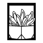 Quadro De Parede Decoração Natureza Suculentas Preto 60x45cm