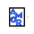 Quadro De Parede Decorativo Amor Letras Mdf 6mm Azul 40x33cm
