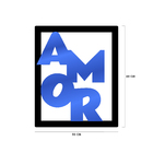 Quadro De Parede Decorativo Amor Letras Mdf 6mm Azul 60x50cm