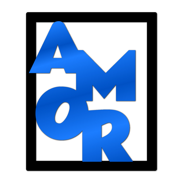 Quadro De Parede Decorativo Amor Letras Mdf 6mm Azul 60x50cm