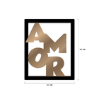 Quadro De Parede Decorativo Amor Letras Mdf 6mm Bronze 50x41cm