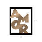 Quadro De Parede Decorativo Amor Letras Mdf 6mm Bronze 60x50cm