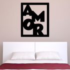 Quadro De Parede Decorativo Amor Letras Mdf 6mm Preto 40x33cm
