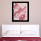 Quadro De Parede Decorativo Amor Letras Mdf 6mm Rose 40x33cm