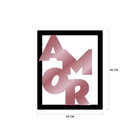 Quadro De Parede Decorativo Amor Letras Mdf 6mm Rose 40x33cm