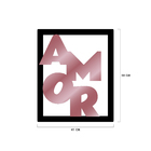 Quadro De Parede Decorativo Amor Letras Mdf 6mm Rose 50x41cm