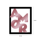 Quadro De Parede Decorativo Amor Letras Mdf 6mm Rose 60x50cm