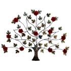 Quadro De Parede Decorativo Árvore Da Vida Flores Vermelhas A