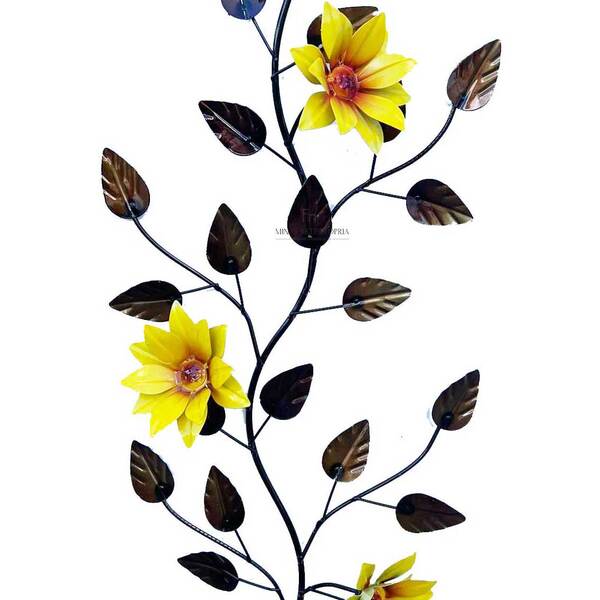 Quadro De Parede Decorativo Galho Girassol Artesanal