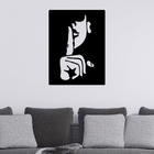 Quadro De Parede Decorativo Homem Silencio Mdf 6mm 40x30cm