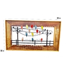 Quadro De Parede Decorativo Pássaros Postes Moldura Madeira D