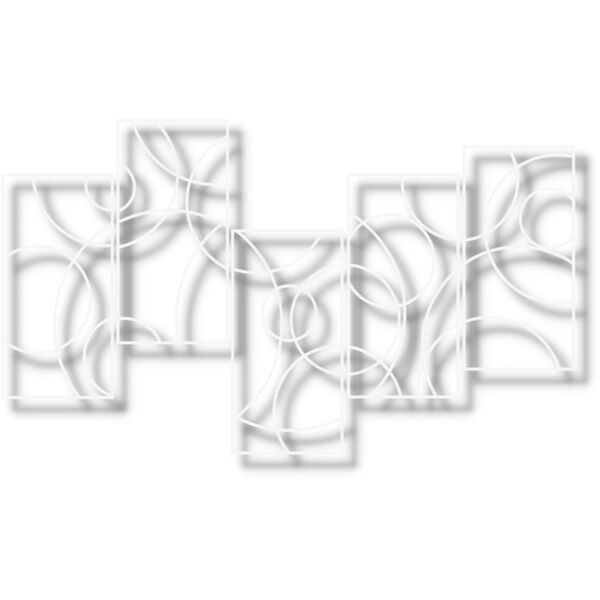 Quadro De Parede Molduras 5 Peças Em Mdf-branco