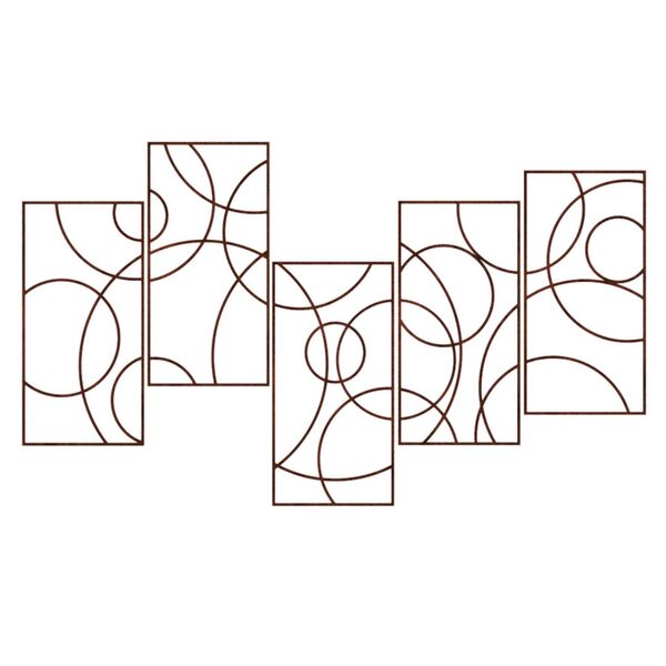 Quadro De Parede Molduras 5 Peças Em Mdf-marrom