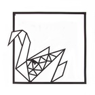 Quadro De Parede Origami Geométrico Cisne Esquerda Em Aço - M