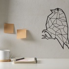 Quadro De Parede Origami Geométrico Pássaro Em Aço - Marrom