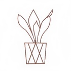 Quadro De Parede Origami Geométrico Vaso De Planta 2 Em Aço -