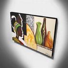 Quadro De Pintura Africano 60x105cm-1306