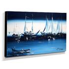 Quadro De Pintura Barcos 60x105cm-1285