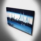 Quadro De Pintura Barcos 60x105cm-1285