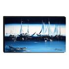 Quadro De Pintura Barcos 70x120cm-1285