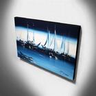 Quadro De Pintura Barcos 70x120cm-1285