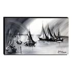 Quadro De Pintura Barcos 70x120cm-1335