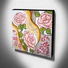 Quadro De Pintura Floral 60x60cm-1697