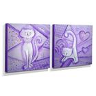 Quadro De Pintura Gatinho 35x35cm-1071