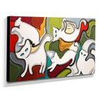 Quadro De Pintura Gatos 70x120cm-1406