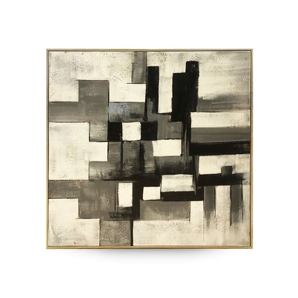 Quadro Decor Abstrato 3 Tons Cinza