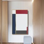 Quadro Decor Colagem Formas Geométricas Couro Marsala 2