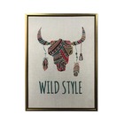 Quadro Decor Coleção Folhagens Brancas Sobre Azul 01