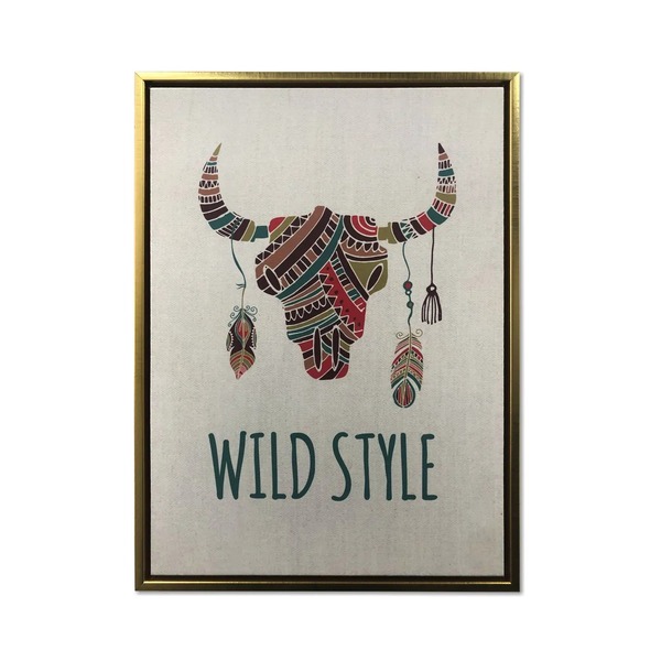 Quadro Decor Coleção Folhagens Brancas Sobre Azul 01