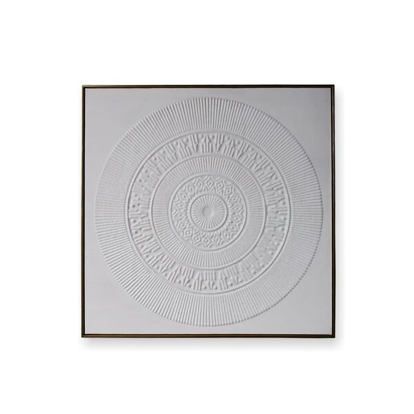 Quadro Decor Mandala Relevo Branco