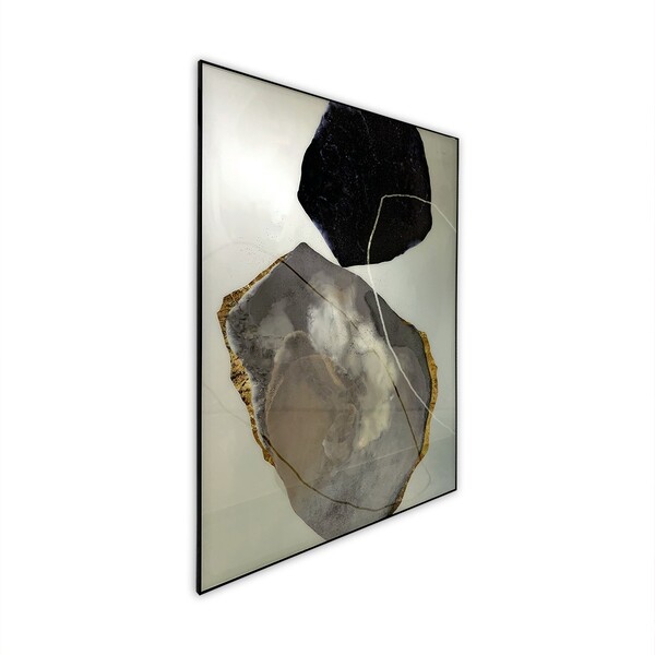 Quadro Decor Mineral Preto E Branco 2