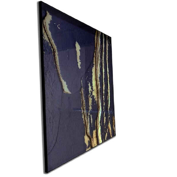 Quadro Decor Veios Dourados Sobre Preto