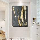 Quadro Decor Veios Dourados Sobre Preto