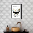 Quadro Decoração Banheiro Menina 45x34cm Moldura:madeira Bran