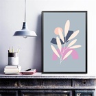 Quadro Decoração Moderna Boho - Cinza 45x34cm Moldura Branca