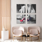 Quadro Decoração Para Salão De Beleza Feminino  Kit 4 Peças