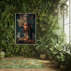 Quadro Decorativa Índia Cabocla Jurema  - 70x50cm Moldura Pre