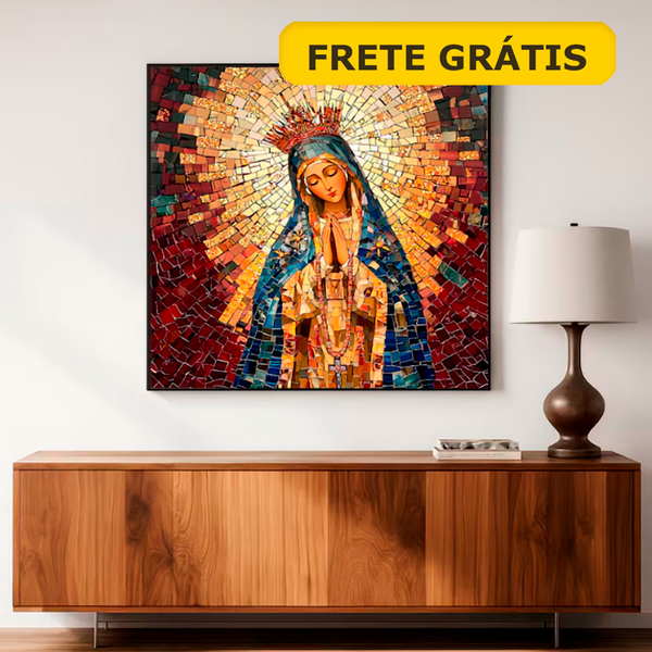 Quadro Decorativo 100x100cm - O Esplendor Dourado Da Virgem M