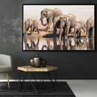 Quadro Decorativo 100x70 Cm Elefante 060 Com Moldura Laqueada