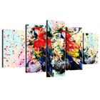 Quadro Decorativo 110x60cm Araras 5 Pçs Sala Ou Quarto